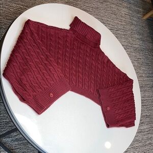 Women's Cable Knit Sweater - Red